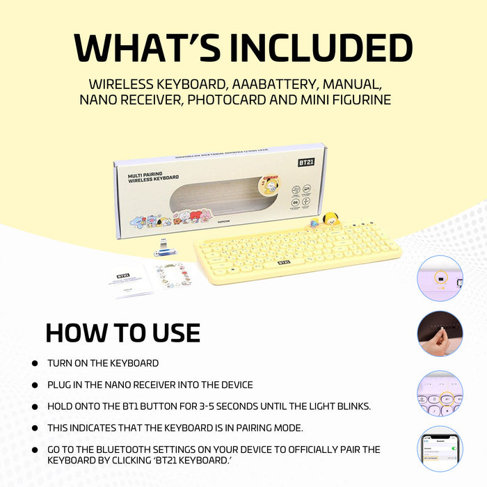 BT21 My Little Buddy Better Together - Bluetooth Keyboard