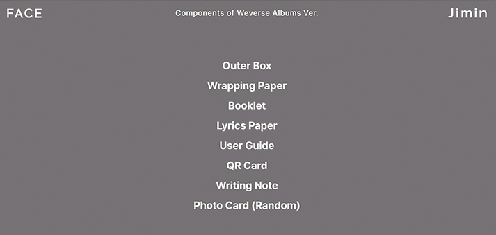 JIMIN (BTS) - FACE (Weverse Albums ver.)