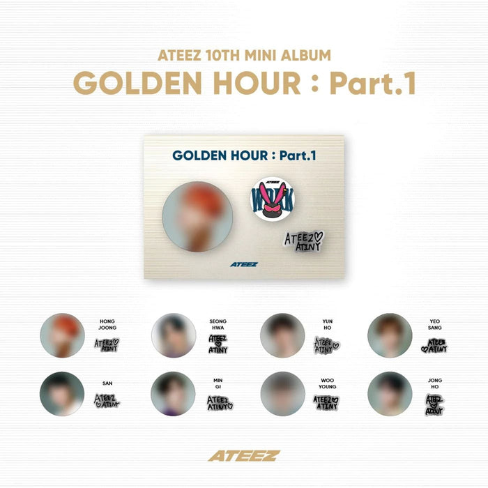 ATEEZ - [GOLDEN HOUR : Part.1] OFFICIAL MD BADGE SET