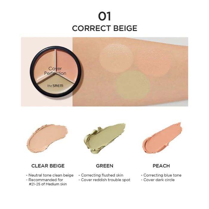 [theSAEM] Cover Perfection Triple Pot Concealer (5 Colors)