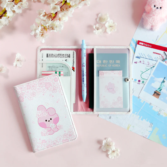 BT21 Minini Cherry Blossom Passport Case